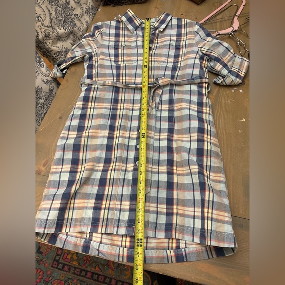 L.L. Bean Linen Plaid Long Sleeve Dress Size Small P - Picture 7 of 8
